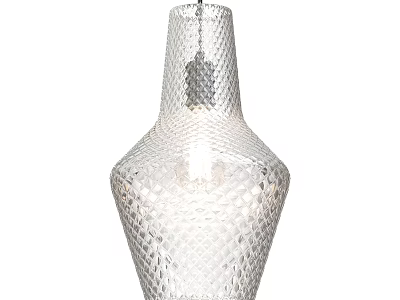 Vase Shaped Transparent Glass Ceiling Light With Diamond Pattern For Home Decor 3d model