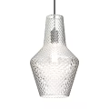 Vase Shaped Transparent Glass Ceiling Light With Diamond Pattern For Home Decor