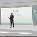 Dr.DH Simple Science Skincare Launch Event With Presenter Speaking On Stage 3d model