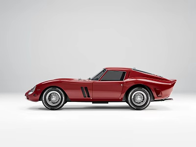 Classic Red Sports Car with Sleek Two Door Body Black Stripes and Silver Wheels 3d model