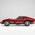 Classic Red Sports Car with Sleek Two Door Body Black Stripes and Silver Wheels