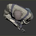 Low Poly 3D Male Character Holding Rifle Wearing Blue Pants And Vest