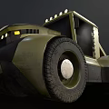 Yellow Heavy Duty Construction Vehicle With Front Loader Bucket And Large Tires