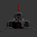 Sci Fi Aircraft Model Featuring Gray Pink Accents Twin Engines And Streamlined Cockpit