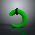 Stylish Green Crescent Shaped Clothing Accessory With Black Ring Accent Detail
