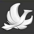 Silver Metal Flying Animal Sculpture with Shiny Artistic Decorative Flying Form Design