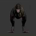 Realistic 3D Dinosaur Character With Striped Skin Open Mouth Standing
