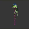 Enchanted Magic Staff With Purple Orb Wooden Shaft Vines And Green Accents