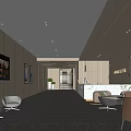 Modern Hotel Lobby Interior With Reception Desk Sofa Seats And Marble Flooring