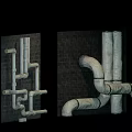 Modern piping setup 3d model