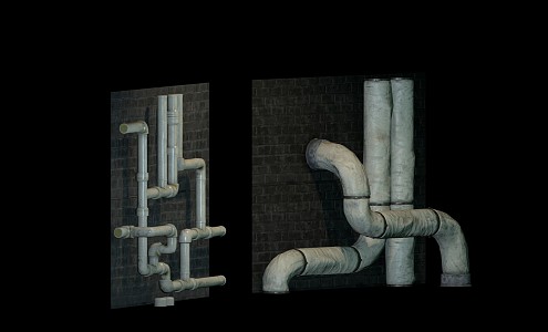 Modern piping setup 3d model