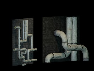 Modern piping setup 3d model