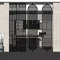 Modern partition glass screen partition 3d model