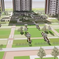 Modern Urban Residential Complex With High Rise Buildings And Green Spaces
