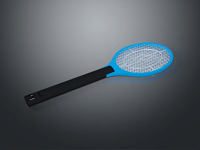 Household Electric Mosquito Swatter With Blue Frame And Black Handle Design 3d model