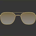 Stylish Golden Frame Sunglasses With Brown Gradient Lenses And Reflective Surface