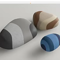 Modern Sofa Stool Pebble Stool Soft Stool Shoe Changing Stool Low Stool Device 3d model