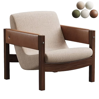 Modern Leisure Chair Leisure Sofa Single Sofa Single Chair Leather Leisure Chair 3d model