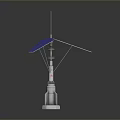 Computer Cooling Fan With Blue Blades And Metal Base For Efficient Heat Dissipation