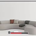 Modern Multiplayer Sofa Shaped Sofa Multiplayer Curved Sofa 3d model