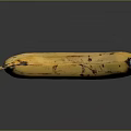 Ripe Yellow Banana with Brown Spots Isolated on Dark Background Close Up View