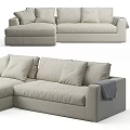 Modern Light Gray Sectional Sofa With Plush Cushions And Comfortable Design 3d model