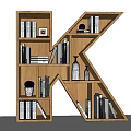 Creative Bookcase Creative Bookshelf Letter Bookshelf Container Shelf 3d model