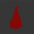 Decorated Green Christmas Tree Plant With Layered Branches Yellow Star On Top And Colorful Decorations