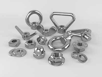 modern screw nut 3d model