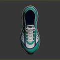 Turquoise Navy Blue Casual Sneakers With White Laces Striped Details And Breathable Panels
