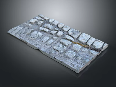 Outdoor Irregular Gray White Stone Slab Path With Natural Texture Design 3d model