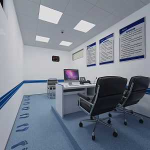 Modern Interrogation Room Hall 3d model