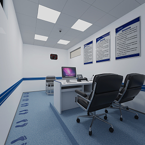 Modern Interrogation Room Hall 3d model