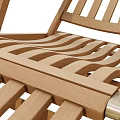 Wooden Outdoor Lounge Chair With Adjustable Footrest And Striped Design