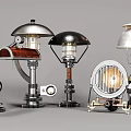 Industrial Style Table Lamps with Gear Details and Metal Mechanical Design