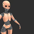 Orange And Black Robot Game Movie Character With Mechanical Joints And 3D Design
