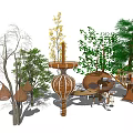 Creative Tree House Designs With Various Shapes And Decorative Tree Elements 3d model