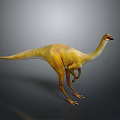Realistic Dinosaur Figure With Yellow Green Colored Skin Long Neck Standing On Gray Gradient Background