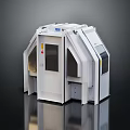 White Industrial Equipment Machine With Transparent Windows And Control Panel