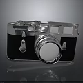 Vintage Silver And Black Electronic Camera With Mechanical Dials And Lens 3d model