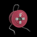 Red Circular Daily Electrical Appliance with Metal Stand and Practical Design