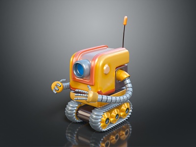 Robot Assistant Small Robot Butler Robot Butler Figure Game Figure 3d model