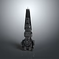 Futuristic Mechanical Tower Structure With Detailed Metallic Vertical Sci Fi Design 3d model