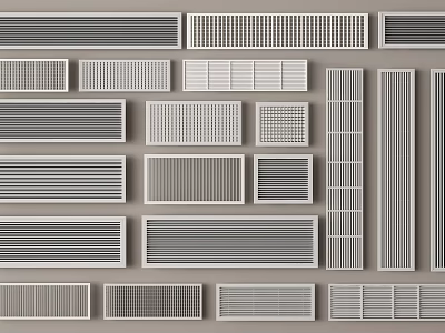 Different Home Appliance Vent Grille Covers With Various Patterns And Sizes 3d model