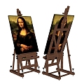 Storage Shelf Easel Oil Painting Mona Lisa 3d model