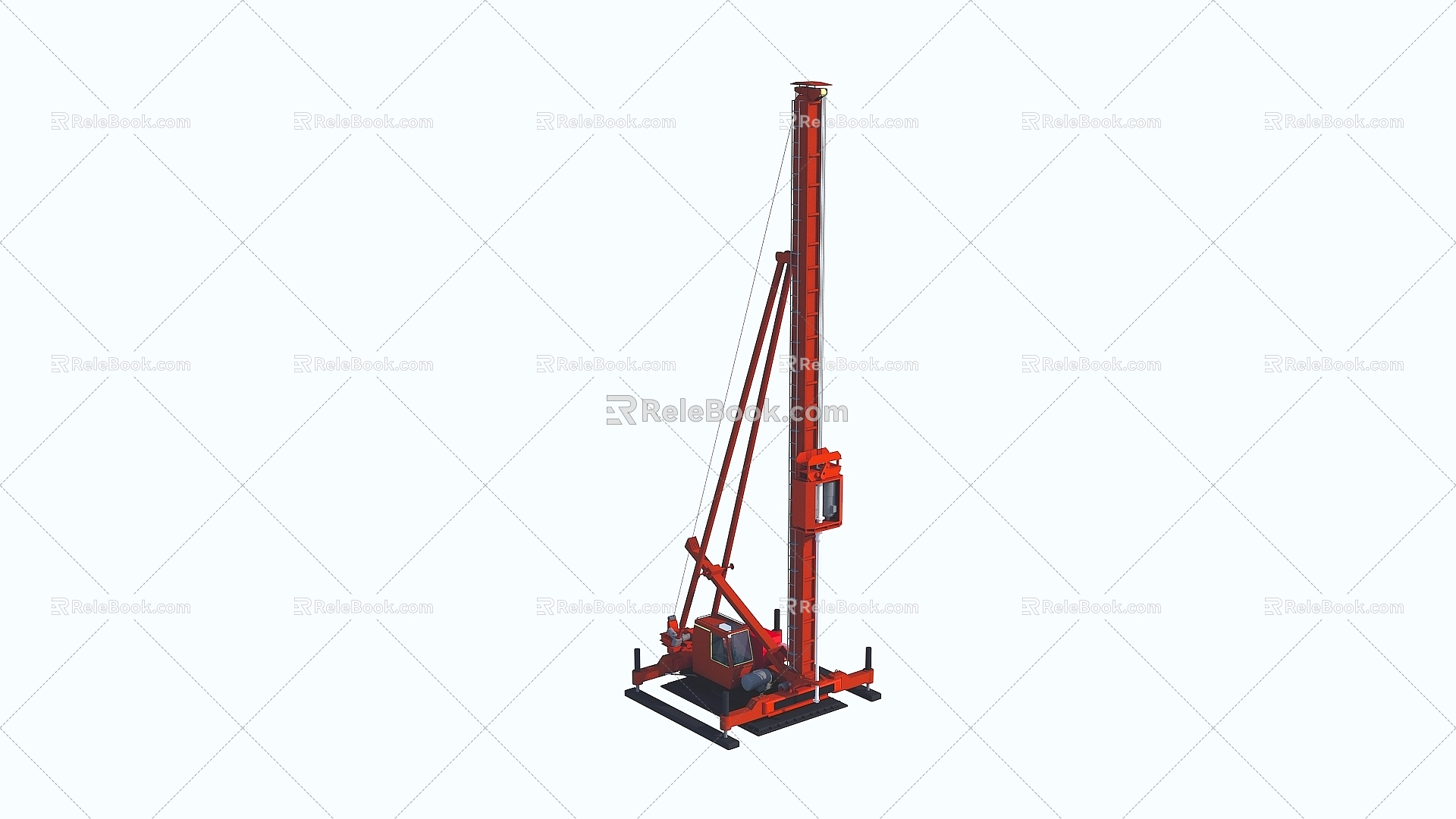 modern industrial machinery pile machine 3d model