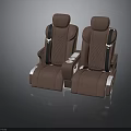 Modern Brown Leather Furniture Seats With Stitched Design Seat Belts And Armrests
