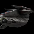 Futuristic Fighter Jet 3D Model With Gray Body Red Accents And Unique Wing Structure