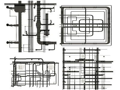 Industrial LOFT pipe ceiling chandelier pipe fire pipe smoke exhaust pipe spray pipe air conditioning 3d model