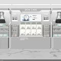 Skincare Mall Store With Product Display Shelves And Beauty Cosmetics